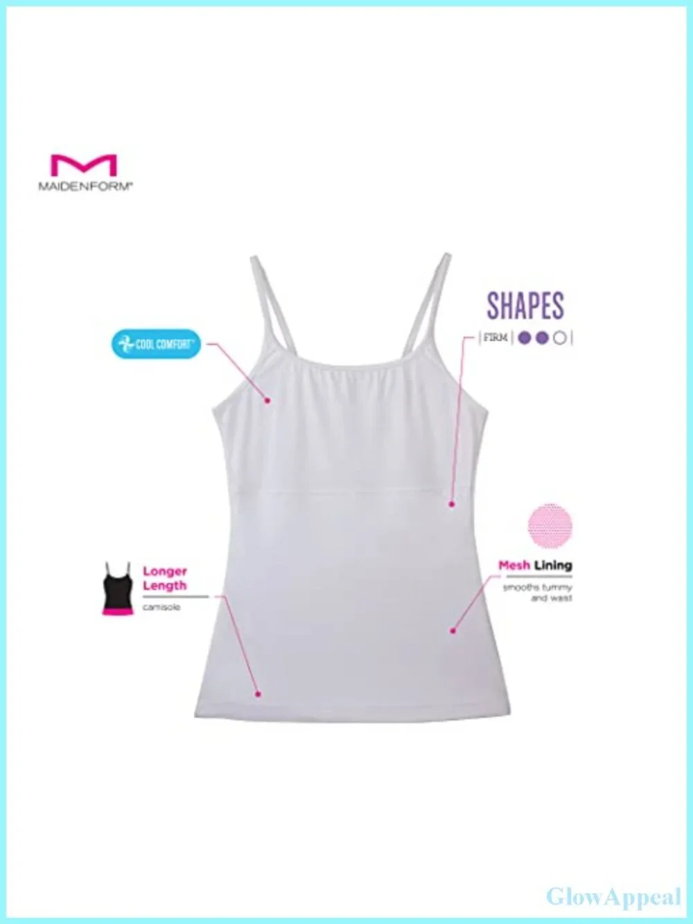 Firm Control Tummy Shapewear Cami Tank Top with Adjustable Straps